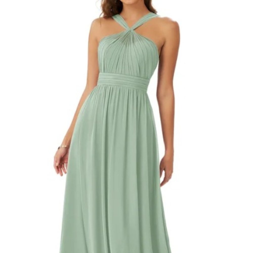 Azazie Collette Dress Size 10 Agave Green